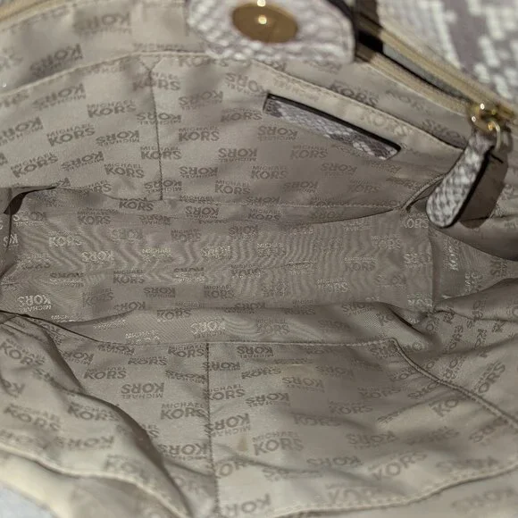 MICHAEL Michael Kors python embossed tote. EUC! - Picture 5 of 7
